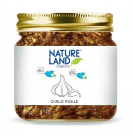 Natureland Organics Garlic Pickle   Glass Jar  350 grams